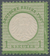 Deutsches Reich - Brustschild: 1872, Freimarke 1 Kreuzer Gelblichgrün Mit Kleinem Brustschild, Saube - Unused Stamps