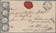 Deutsches Reich - Brustschild: 1872 Kleiner Schild 7 Kr. Blau Im 4-er Streifen Auf Brief Von Carlsru - Ungebraucht