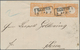 Deutsches Reich - Brustschild: 1872, Kleiner Schild ½ Gr. Orange Im 4-er Streifen Auf Brief Mit Ra2 - Ungebraucht