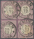 Deutsches Reich - Brustschild: 1872, Großer Schild ¼ Gr Violett Als Viererblock Mit K2 "EMDEN 20 12" - Ungebraucht