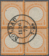 Deutsches Reich - Brustschild: 1872, Großer Schild ½ Gr Orange Im Viererblock Mit K2 "NOLDAU 11/10 7 - Ungebraucht