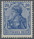 Deutsches Reich - Germania: 1915, 20 Pf Violettultramarin Kriegsdruck Postfrisch, Die Marke Ist Farb - Sonstige & Ohne Zuordnung