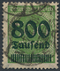 Deutsches Reich - Inflation: 1923, 800Tsd Auf 500 Mark Gelblichgrün, Sauber Gest. Bedarfsstück In No - Covers & Documents