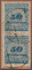 Deutsches Reich - Inflation: 1923, 50 Mrd. Mark Blau Durchstochen, Senkrechtes Paar Auf Briefstück S - Lettres & Documents