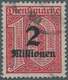 Deutsches Reich - Dienstmarken: 1923, 2 Mio. Auf 10 Pfg. Mit Liegendem Wasserzeichen, Gestempelt. Fo - Dienstzegels