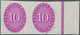 Deutsches Reich - Dienstmarken: 1930, Wertziffer Im Oval, 10 Pf Purpur UNGEZÄHNT Im Waagerechten Paa - Dienstzegels