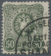 Deutsche Post In China - Vorläufer: 1886, 50 Pfg. Graugrün Mit Plattenfehler V "aufgebrochene Spitze - Chine (bureaux)