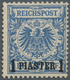 Deutsche Post In Der Türkei: 1899, 1 Pia. Auf 20 Pfg. LEBHAFTGRAUULTRAMARIN, Postfrisch, Links Oben - Turquia (oficinas)