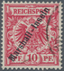 Deutsche Kolonien - Marshall-Inseln: 1899, 10 Pf. Krone/Adler In Dunkelrosa(rot) Mit Aufdruck "Marsh - Marshall-Inseln