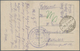 Militärmission: 1918, MIL. MISSION KONSTANTINOPEL: Feldpostkarte Mit Blauem Truppenstempel "Deutsche - Turquie (bureaux)