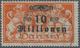 Danzig: 1923. 10 Mio Auf 1 Mio M, Mit Sauberem Bedarfsstempel Und Abart "Strich Durch K". Gepr. (Kat - Andere & Zonder Classificatie