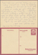 Dt. Besetzung II WK - Belgien - Ganzsachen: 1943, Doppelkarte 15+15 Pf Weinrot Hindenburg, Rahmfarbe - Occupazione 1938 – 45