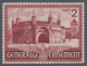 Dt. Besetzung II WK - Generalgouvernement: 1943, 2 Zl. Bauwerk Barbakan In Krakau, Probedruck In Lil - Occupation 1938-45