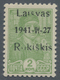 Dt. Besetzung II WK - Litauen - Rakischki (Rokiskis): Unverausgabte 2 K. Gelblichgrün Mit Schwarzem - Besetzungen 1938-45