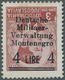 Dt. Besetzung II WK - Montenegro: 1943, 4 L. Auf 3 D. Lebhaftbraunrot Mit Kopfstehendem Aufdruck, Un - Occupation 1938-45