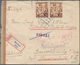 Ghetto-Post: 1943 (1.9.), Frankierter R-Brief (mit Falz Hinterlegter Randriss, Frankatur Kl. Mängel) - Autres & Non Classés