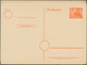 Berlin - Ganzsachen: 1952. Postkarte 8 Pf Rotorange Rathaus Im Gezähnten, Senkrechten 8er-Streifen M - Other & Unclassified