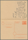 Berlin - Ganzsachen: 1956, Doppelkarte 8+8 Pf Rotorange Schöneberg, Gebraucht Mit Zfr 2 Pf Heuss I V - Sonstige & Ohne Zuordnung