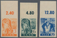Saarland (1947/56): 1947, 3 Pf Orange, 6 Pf Schwarzblaugrün Und 16 Pf Violettultramarin Je Vom Oberr - Ungebraucht