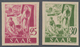 Saarland (1947/56): 1947, 25 Pf Rosakarmin Ungezähnt Postfrisch Und 30 Pf Grünoliv Ungezähnt Postfri - Unused Stamps