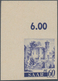 Saarland (1947/56): 1947, 60 Pf "der Alte Turm" Aus Der Linken Oberen Bogenecke Ungezähnt Postfrisch - Ungebraucht