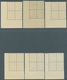 Delcampe - Saarland (1947/56): 1947, Saar II Kompletter Satz, 4-Block Bogen Rechts Unten Mit Druckdatum Und Han - Ongebruikt