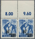 Saarland (1947/56): 1947, 4 Fr. Auf 16 Pfg. Neuauflage Mit Doppeltem Aufdruck Im Waagerechten Paar V - Neufs