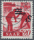 Saarland (1947/56): 1947, Freimarke 5 F Auf 20 Pfg. Mit Kopfstehendem Aufdruck, Zentrisch Klar Entwe - Ongebruikt