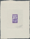 Saarland (1947/56): 1956, 5+2 Fr Denkmäler - Künstlerblock In Farbe Schwarz Auf Kartonpapier Im Form - Unused Stamps