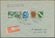 Saarland (1947/56): 1947, 75 Pfg. Dunkelultramarin Mit Wasserzeichen 1 X Auf überfrankiertem R-Brief - Neufs