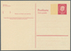 Bundesrepublik - Ganzsachen: 1960, Postkarte 20 Pf Rot Heuss Medaillon, Mit Breitem Fl.-Beidruck, Un - Sonstige & Ohne Zuordnung