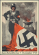Ansichtskarten: Propaganda: 1937, "Zum Gedenken Des 9. November 1923", Großformatige Kolorierte Prop - Political Parties & Elections