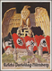 Ansichtskarten: Propaganda: 1937, "REICHSPARTEITAG NÜRNBERG", Kolorierte Propagandakarte NS-Fahnen, - Parteien & Wahlen