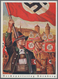 Ansichtskarten: Propaganda: 1938 Propaganda Card With SA And Patriotic Farmer For The 1938 Nürnberg - Political Parties & Elections