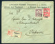 1914 Ajánlott Levél Turul és Hadisegély Bélyeggel, Dekoratív Levélzáróval Eszékről Vukovárra - Used Stamps