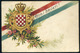 HORVÁTORSZÁG Címeres,litho Képeslap - Croatia