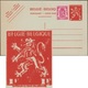 Belgique 1944. Carte Postale Pour L'étranger. Timbre à 1 F Au Type « V De Londres ». Curiosité D'encrage, Timbre Maculé - Abarten