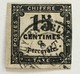 Timbre France Taxe YT 3 (°) 1863-70 15c Noir I Typographié Pas D'aminci (côte 15 Euros) – 404c - 1859-1959 Used