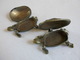 Lot 2 Tortues Boites England Laiton Patinées Non Nettoyées 11 Cm..! - Art Populaire