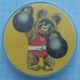 USSR / Badge / Soviet Union / Olympic Summer Games 80. Weightlifting. Weight. Olympic Teddy. - Weightlifting