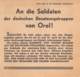 WWII WW2 Flugblatt Leaflet Soviet Propaganda Against Germany "An Die Soldaten... Von Orel!" CODE 1402  FREE SHIPPING - 1939-45