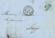 Lettre 1868 BRUXELLES - J. GEIGER - Papiers D'emballage - TP N°18 Oblit. LP63 BRUXELLES Le 31.3.1868 - Stamperia & Cartoleria