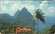 Saint Lucia - GPT, STL-3C, 3CSLC, SBr, Pitons 2 (Without Logo), Palm-trees, Rocks, 40$, 30,250ex, 1991, Used - Saint Lucia