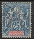 OCEANIE TYPE GROUPE 25c BLEU N° 17 OBLITERATION CACHET LINEAIRE - Used Stamps