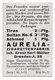 1930 GERMANY, CIGARETTES FACTORY AURELIA, DRESDEN, COLLECTABLE CARD - Objets Publicitaires