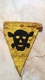 Delcampe - RARE GERMAN GERMANY WWII WARNING MINE FIELD DANGER Sign Military MINEFIELD MARK PATCH Flicken DEUTSCHE SKULL TOTENKOPF - Patches