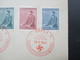 3. Reich Böhmen Und Mähren 1942 Nr. 85-88 Roter Sonderstempel Prag 1 Führers Geburtstag Propaganda - Cartas & Documentos