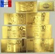 Set Complet De 7 Billets Plaqués OR + Certificat ! ( GOLD Plated Banknotes ) - Euros - Prove Private