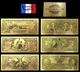 Set De 3 Billets Plaqués OR Couleur + 1 Certificat ! ( Color GOLD Plated Banknotes ) -  Etats-Unis USA Dollars De 1896 - Other & Unclassified