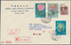 Delcampe - China - Volksrepublik: 1960s/70s, Covers (21) Or Ppc (2) Used Foreign Inc. Peonies, Huangshan, Chrys - Other & Unclassified